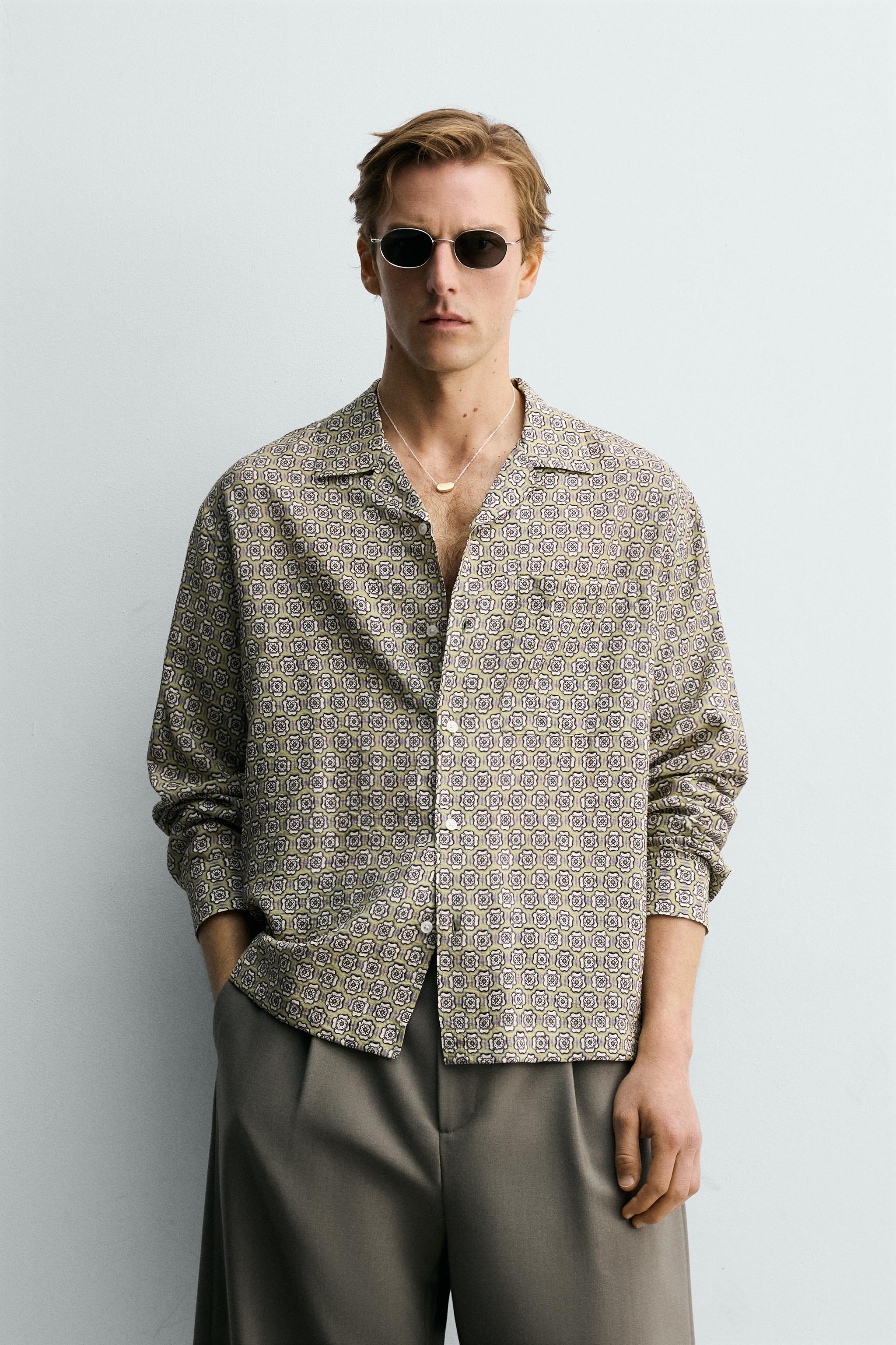 GEOMETRIC PRINT RELAXED FIT SHIRT